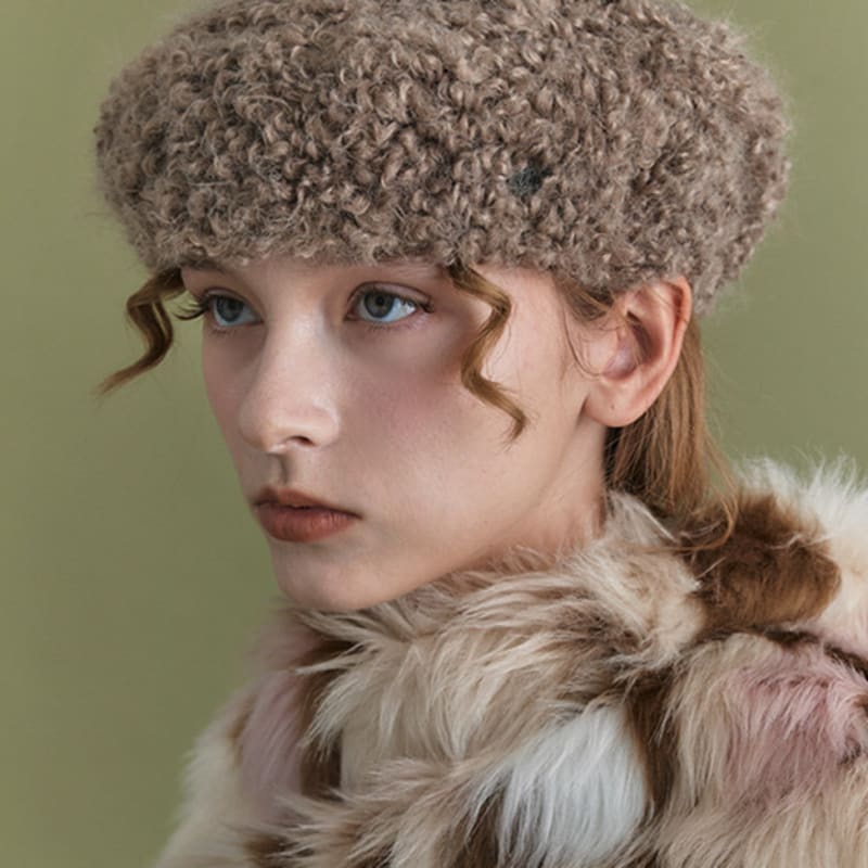 

поэзиедаме ИНЕС БЕРЕТ В ЦВЕТЕ КАКАО ИЗ МАХРОВОЙ ТКАНИ single type