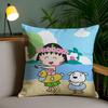 Cartoon Chibi M-Maruko-ChanS Pillow Case Sofa Short Plush Double-sided HD Printing Room Home Office Gift Cushion Cover