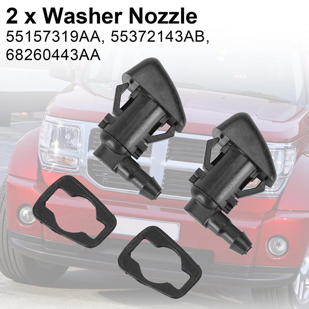 Washer Nozzle Windshield Washer 3*2.5*2cm 68260443AA Black