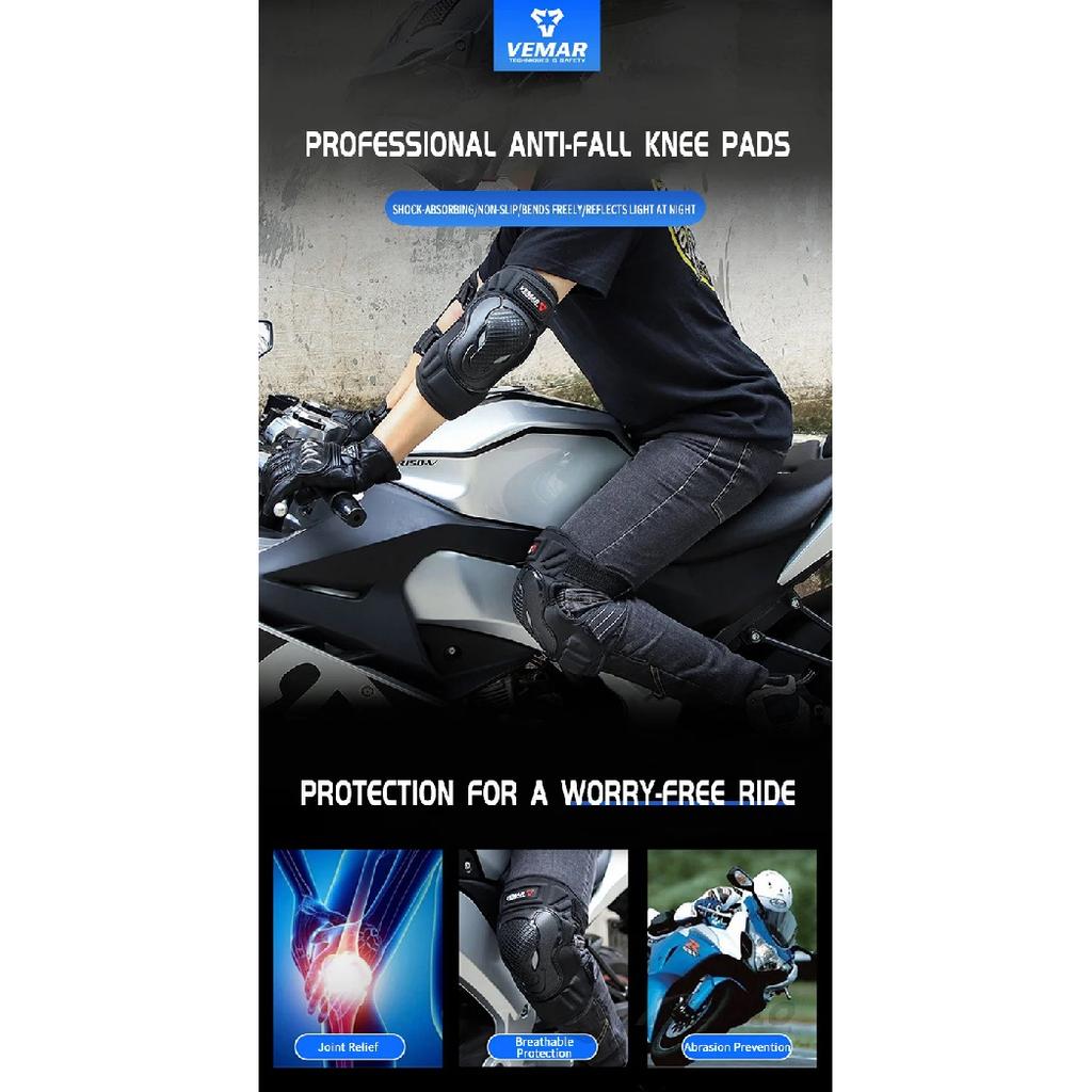 VEMAR Motocross Knee Pads Professional Anti-fall Knee Pads Cache Protection From Harm Breathable Cycling Riding Leg Guard Moto