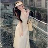 Design Sense French Niche Hollow Sleeveless Neck Sling Dress Backless Strap Gentle Wind Temperament Long Skirt