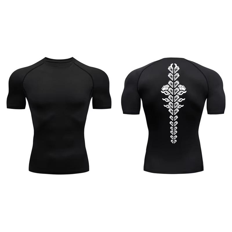 Men's Short-Sleeve Compression Quick-Dry T-Shirts Suitable for Gym Workouts Running Breathable Stretchy Moisture-Wicking Sweatshirt Elastic Top