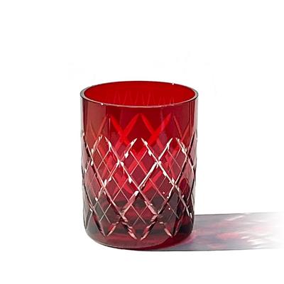 Kobo Edo Kiriko Yarai Crest Vaso Antiguo Caja de Madera Hecho en Japón [Taimuro Oficial] (rojo) TB90115-1R