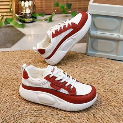 Womens Platform Sneakers Summer Breathable Mesh Walking Shoes Non-Slip Running Chunky Sneakers Lace-Up Lightweight Comfortable Casual Shoes for Female