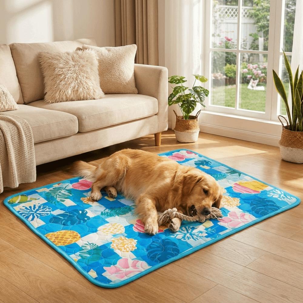 Breathable Dog Cooling Pad Soft Dog Sleeping Mat Cartoon pattern Cat Nest Bed Dog Crate