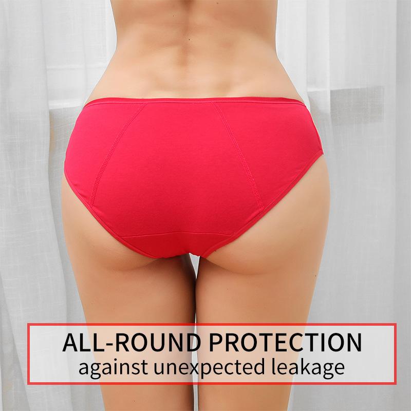 Physiological Underwear Women'S Widened, Enlarged And Leak-Proof Special Underwear For Menstrual Aunts Low Waist Solid Color Menstrual Underwear 9057