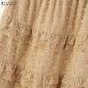 ZANZEA Women Summer Fashion Patchwork Lace Long Skirts