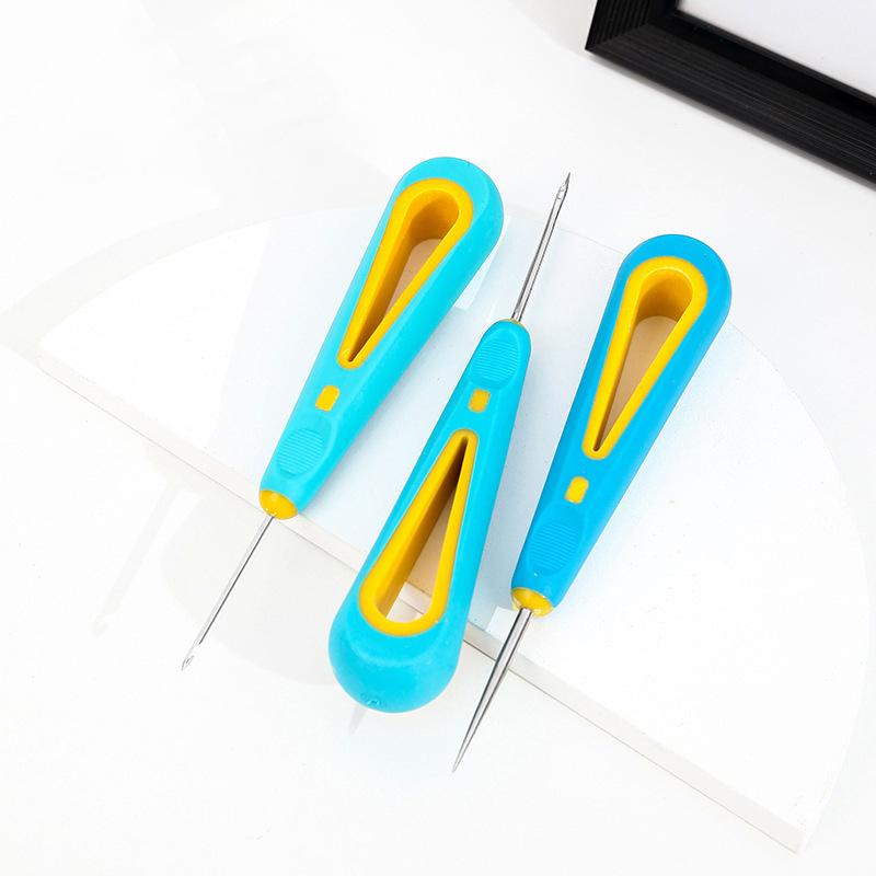 Lezna Para Reparar Zapatos de Cuero Costura Herramienta de Zapatero Manualidades DIY Recta Curva y Aguja de Gancho con Agujero Perforador Punzón Costurero