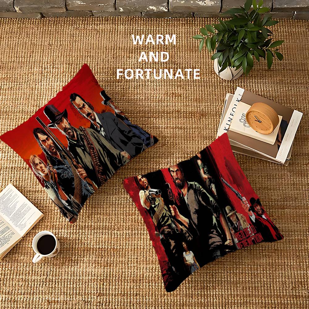 Red Dead R-Redemption Office Cushion Pillowcase Car Cushion Cover45X45CM Lumbar Pillowcase Sofa Pillowcover