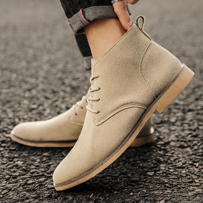 Ankle Boots Men's Leather Boots Low-top Men's Shoes Comfortable and Breathable Pointed Toe European and American Style Short Boots
