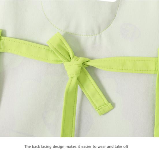 3Pcs/Set Kids Apron Cartoon Animal Print Waterproof Breathable Children Baking Apron with Sleeves for Christmas Gift