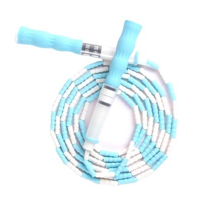 2,5 m Springseil ohne Knoten, weiche Perlen, professionell, langlebig, zum Abnehmen, einstellbare Länge, segmentiertes Fitness-Springseil