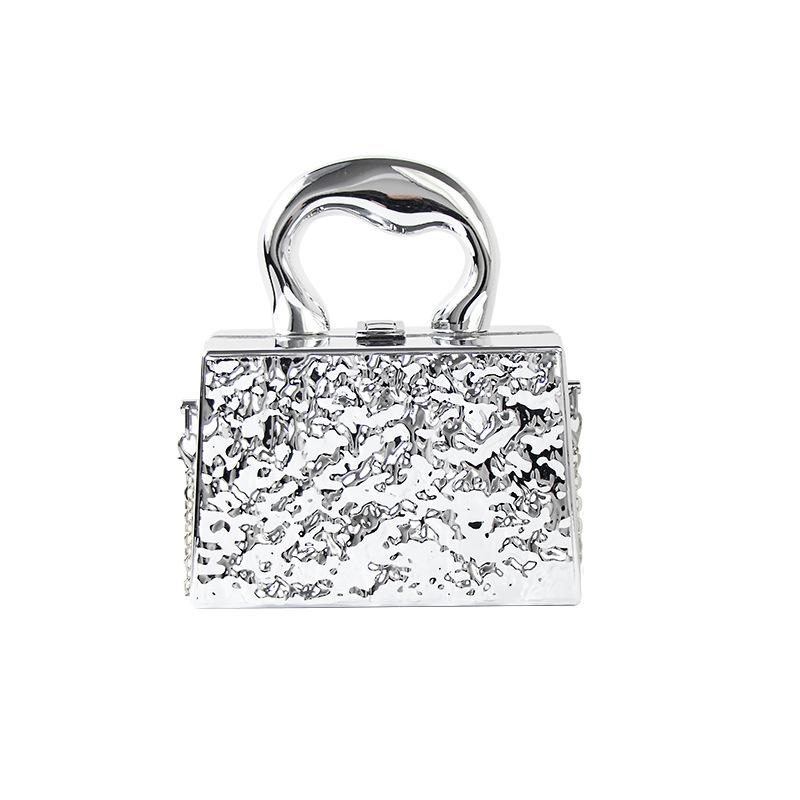 

Fashion Women s Square Acrylic Clutch Handbag Boxes Plating Mirror Wedding Bridal Evening Party Purse Messenger Shoulder Bags
