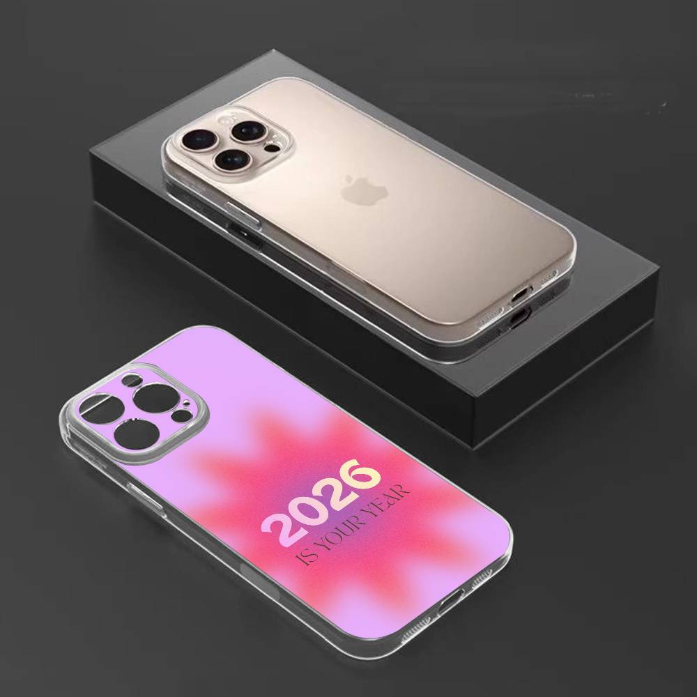The Year 2026 Phone Case For iPhone17,16,15,14,13,12,11 Plus,Pro Max Soft Transparent Cover