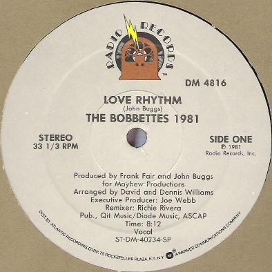 

12inch Record BOBBETTES - Love Rhythm DM4816 Radio Records 1981 US Soul/Funk Used