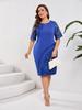 Dámské koktejlové šaty plus size slim s vyšívanou krajkovou stříží