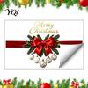 Large Christmas Window Displays Gold Merry Clings, Decorative PVC Decals for Holiday Customizable Glass Scenes Home Decor, Waterproof Removable