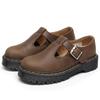 Text strip Mary Jane shoes leather low-top, small leather shoes women's fashion student casual Crazy Horse