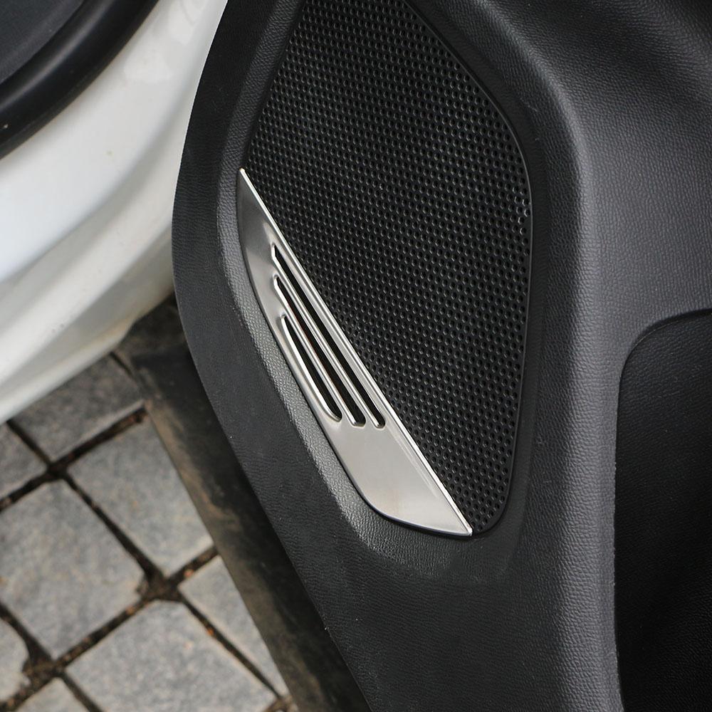 For Peugeot 2008 E2008 2020-2024 Car Door Audio Panel Trim Stainless Steel Interior Decoration Accessories 4Pcs Set