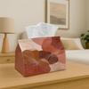1pc Contemporary Abstract Tissue Container- Terracotta Designs, Sturdy Polyester Material, Versatile Napkin Dispenser for Home, Vehicle, And Event Dec