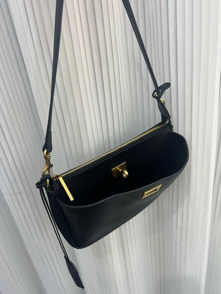 Spring  Luxury Brand Rodeo Women Shoulder Bags Fashion Black Leather Handbags Women Gold Buckle Underarm Bags Women