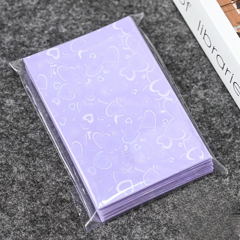 50pcs Macaron Color Photo Cover Frosted Double Layer Card Film Album Small Card Protection Case Idol Photo Card Case