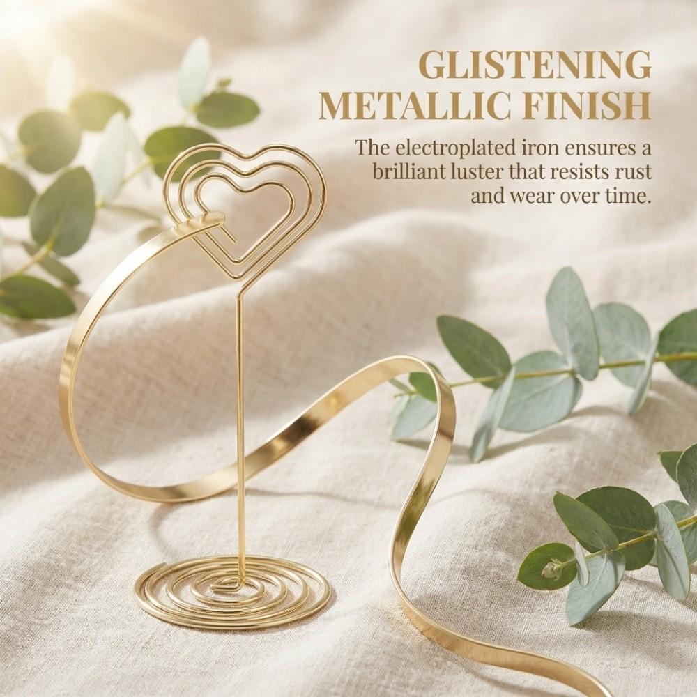 10Pcs Gold /Rose Gold Table Number Stands Heart Shape Name Card Holder  Wedding Party