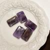 1Pc Natural Amethyst Rectangle Pendant 20×30mm Top Drilled Gemstone Bead For DIY Necklace Jewelry Making