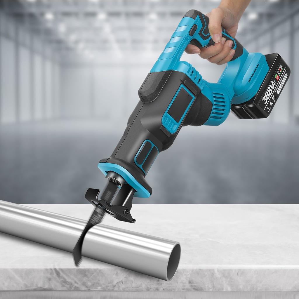 4000RPM Cordless Electric Reciprocating Saw Variable Speed Metal Wood Cutting Saw 4Pcs Saw Blades for 18V Battery