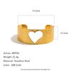 18K Gold Plated Hammered Heart Bracelet - Stainless Steel, European American Style, Light Luxury for Women