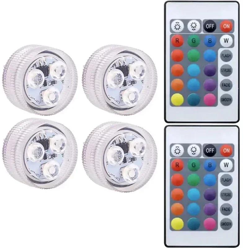 Submersible LED Lights, 8 Packs Upgraded Ponds Underwater 16 RGB Color Gradient, Hot Tub Decor, IP68 Waterproof