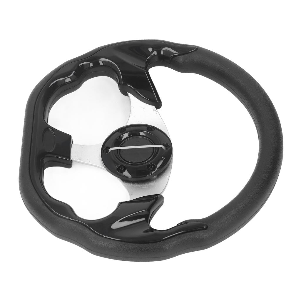 13in Steering Wheel Black PU Leather Racing Style Comfortable Grip Modification Steering Wheel Replacement for Car