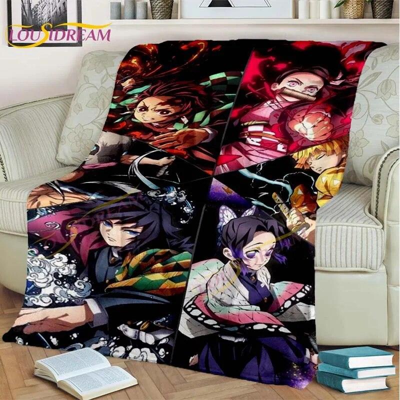 Japonské Anime Demon Slayer Deka Kreslená Deka Tomioka Giyuu Deka Potah na křeslo Deka Pohovka Přehoz přes postel Vějíř Dárek