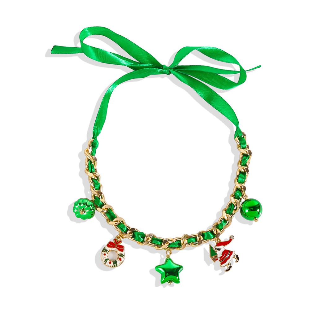 Snowflake Santa Pendant Trendy Creative Collarbone Chain Necklace