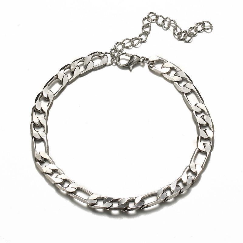 Braccialetto Punk in Acciaio Inossidabile a Catena Figaro per Donne Uomini Unisex Gioielli di Moda Regali