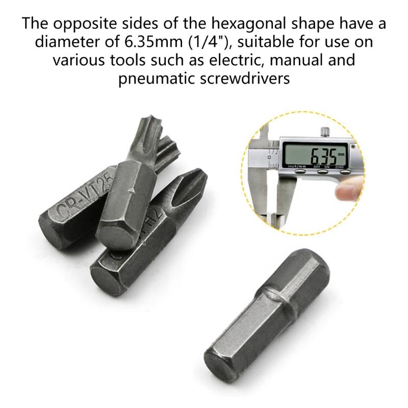 652F 12Pieces Screwdriver Bit Including 55mm Extension Rod Universally 1/4Inch Hexagonal Shank For Electric Tool