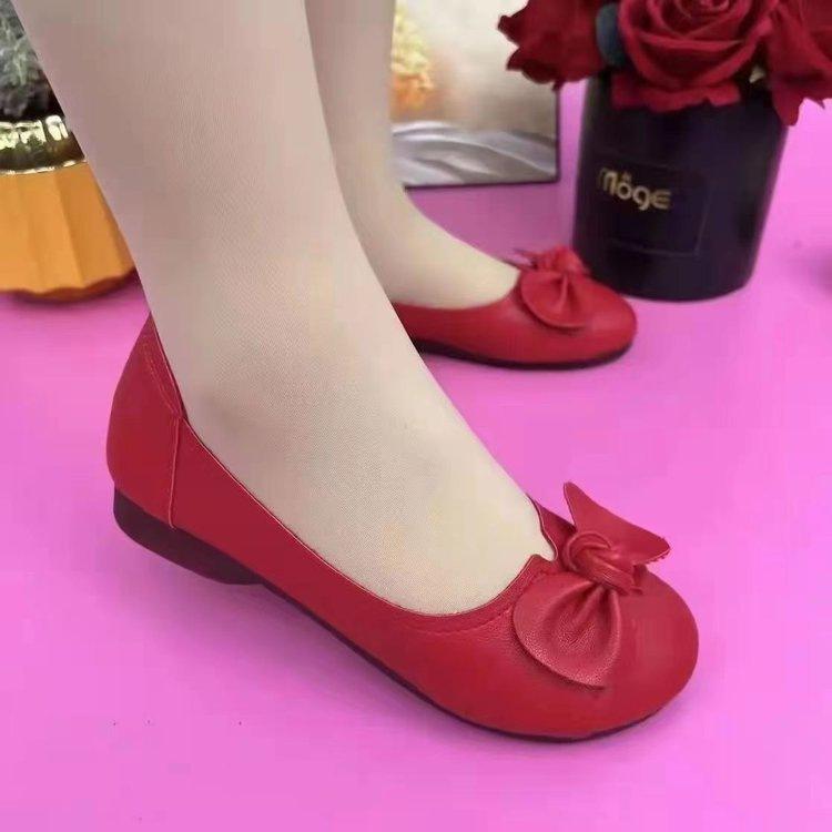 Soft-soled single shoes New autumn non-slip flat-soled Doudou shoes Comfortable soft-soled shoes 35 красный