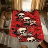 Blood Rose Skull Pattern Area Carpet Non Slip Carpet for Bedrooms Entrances Rooms Gothic Home Decor Durable Entrances Carpet