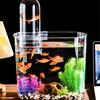 Clear View Negative Pressure Fish Tank Space Saving Plastic Floating Desktop Fish Tank Shatterproof Small Goldfish Tank