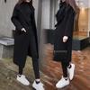 Winter Women Lapel Long Sleeve Trench Coat Wool Overcoat Outwear Jacket