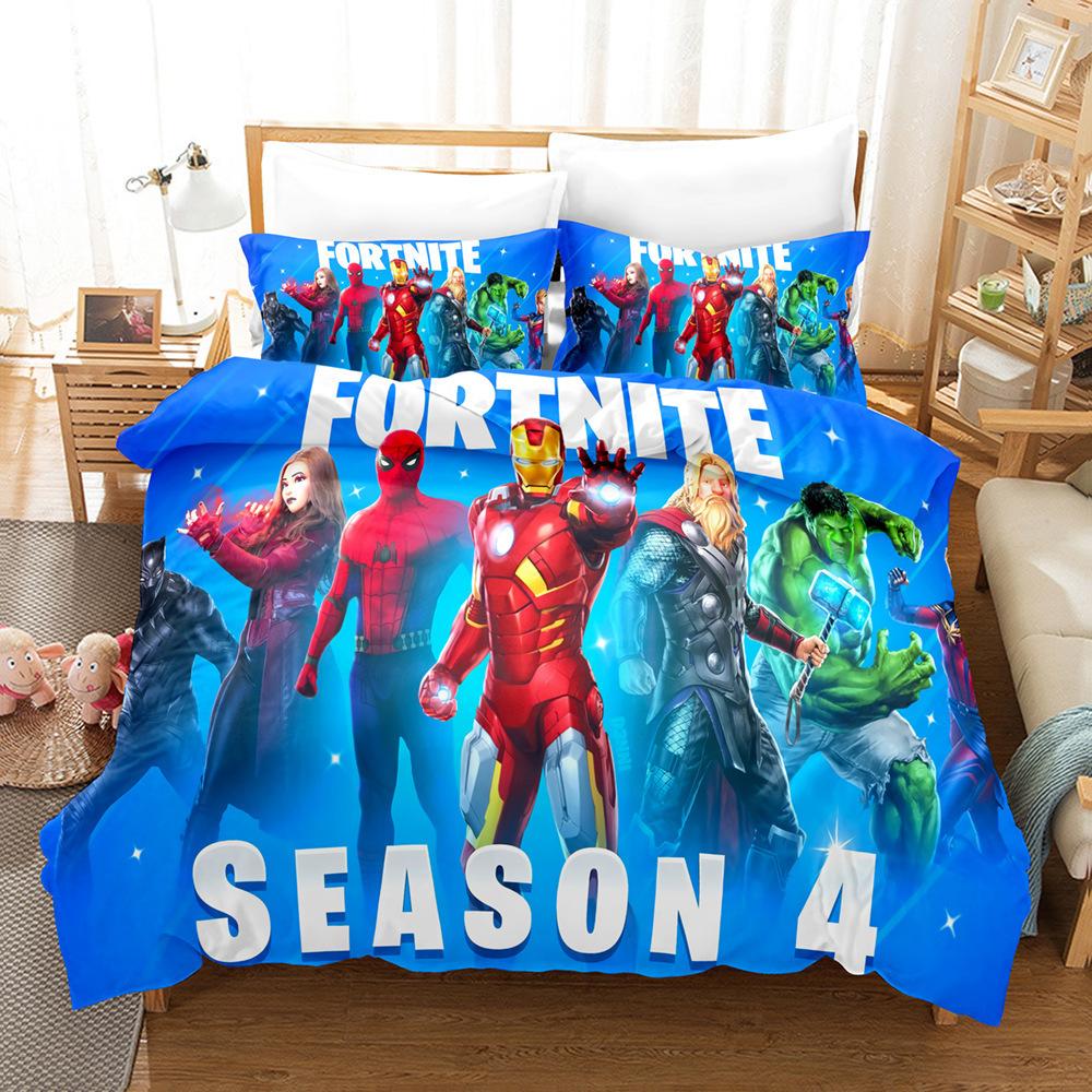 Home Textile Quilt Cover Pillowcase 3D Digital Printing Three-Piece Set