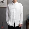 Men's Retro Chinese-Style Long-Sleeve Linen Shirt