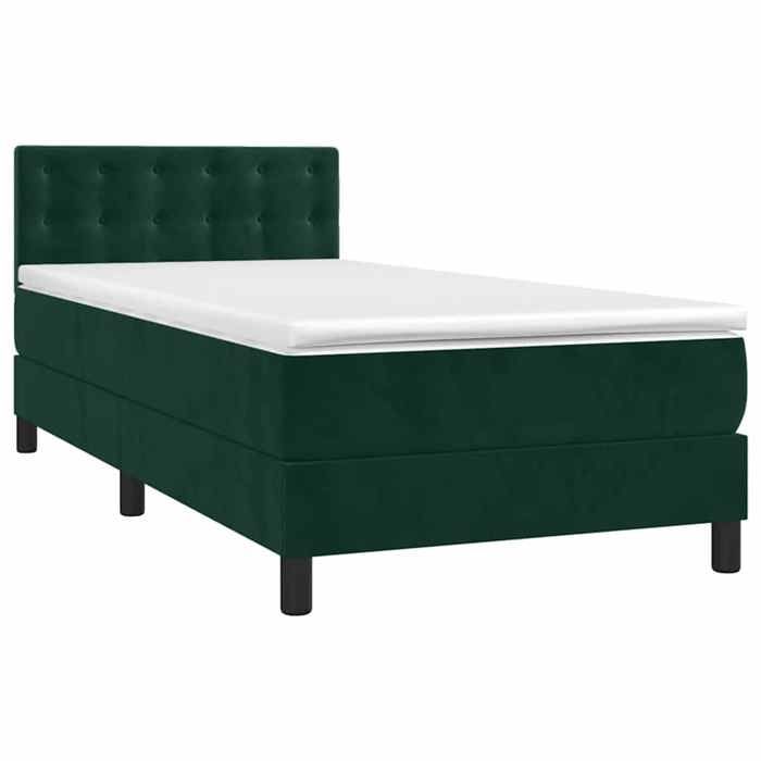 Maison Exclusive - Sommier à lattes de lit et matelas Vert foncé 80x200 cm Velours