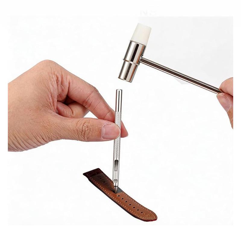 132-Piece Watch Repair Tool Set with Strap Remover and Hole Punching Tools