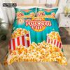 Popcorn Duvet Cover Movie Theater Food Bedding Set Microfiber Cinema Poster Comforter Cover Twin Full For Kids Teens Room Decor