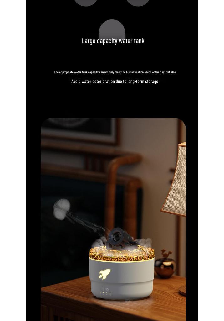 Creative Smokey Volcano Aroma Diffuser: Large Capacity Desktop Humidifier for Home or Bedroom
