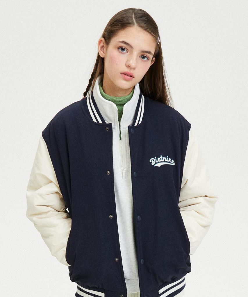 Distn9Ne Edition Varsity Padded Jumper Navy (Lo1Ju019-066)