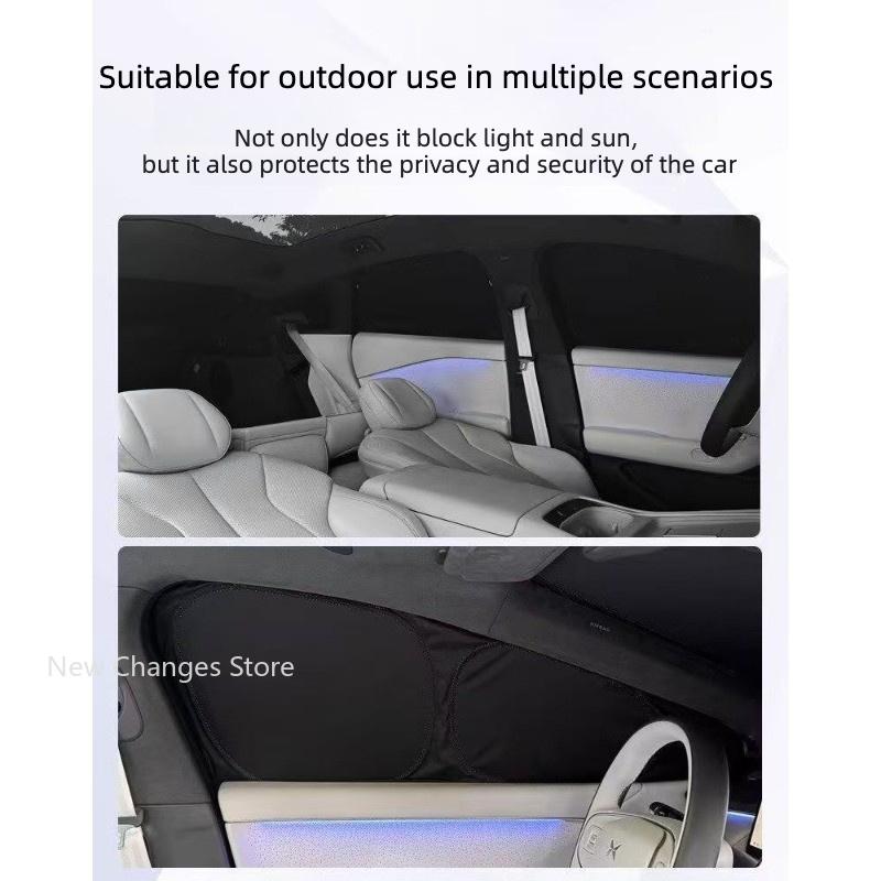 For Xpeng P7+ 2024-2026 Car Skylight Sunshade Sun Pad Side Heat Protection Privacy Camping Without Light Transmission