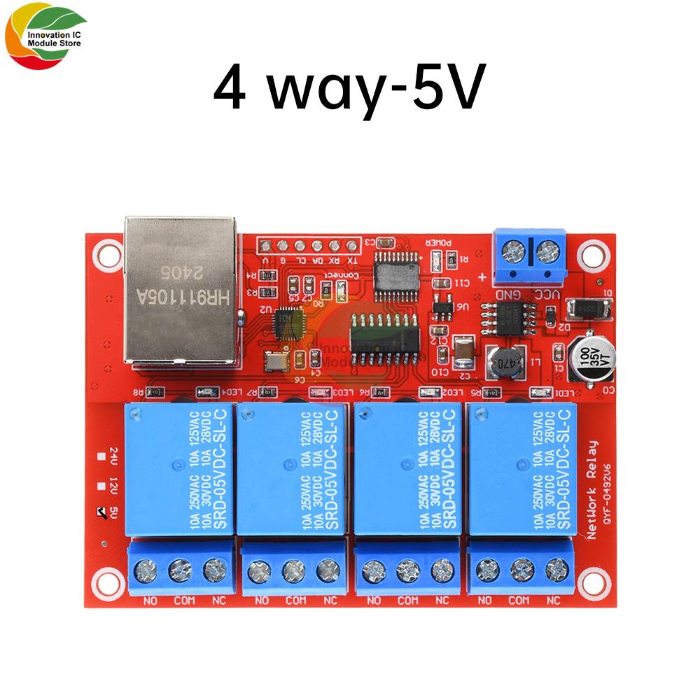 DC 5V/12V/24V 4/8 Way TCPIP Network Ethernet Relay Module Switch LAN Control Smart Device Remote Control