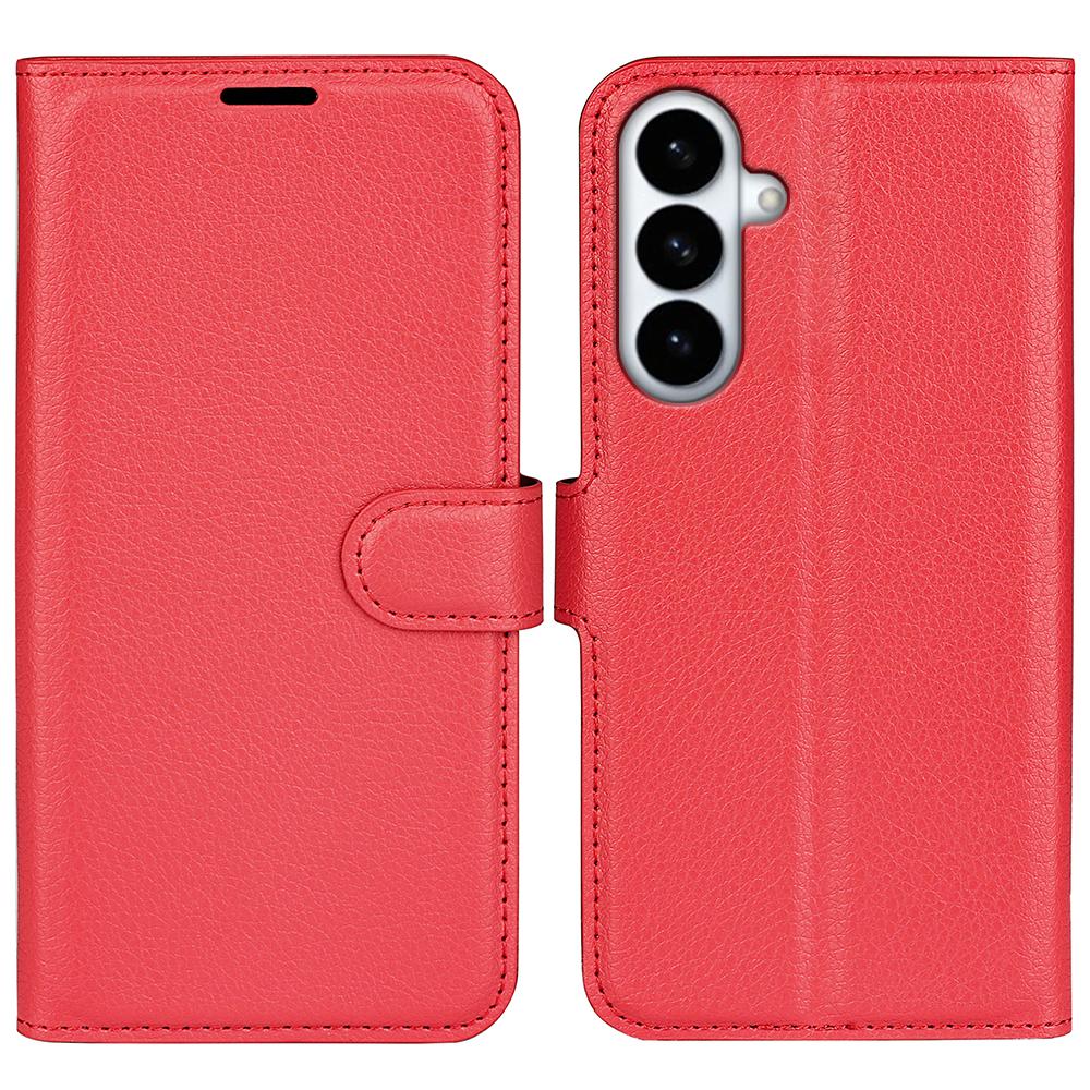 For Samsung Galaxy S26+ Case Wallet Stand Litchi Texture Shockproof Leather Phone Cover